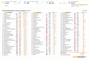 Bitcoin Treasuries Companies 